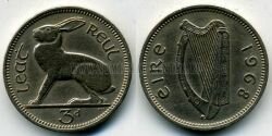 Монета Ирландия 3 пенса 1968 г.