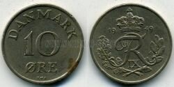 Монета Дания 10 эре 1949 г.