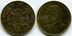 Монета Кения 10 центов 1966 г. 