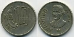 Монета Уругвай 10 новых песо 1981 г. 