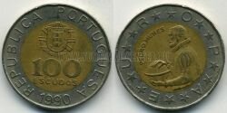 Монета Португалия 100 эскудо 1990 г. Педру Нуниш
