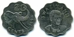 Монета Свазиленд 20 центов 1998 г. 