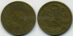 Монета Перу 1 соль 1964 г. 