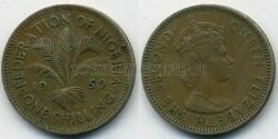 Монета Нигерия 1 шиллинг 1959 г. Елизавета II