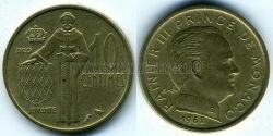 Монета Монако 10 сантимов 1962 г. 