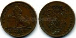 Монета Бельгия 2 сантима 1905 г. DER BELGEN