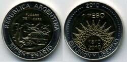 Монета Аргентина 1 песо 2010 г. PULCARA DE TILCARA