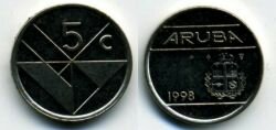 Монета Аруба 5 центов 1998г