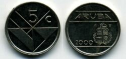 Монета Аруба 5 центов 2000 г.
