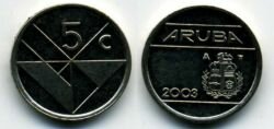 Монета Аруба 5 центов 2003 г.