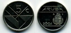 Монета Аруба 5 центов 2004 г.