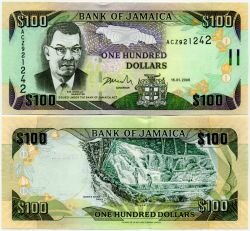 Банкнота ( бона ) Ямайка 100 долларов 2006 г.