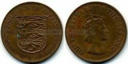 Монета Джерси 1/12 шиллинга 1966 г.