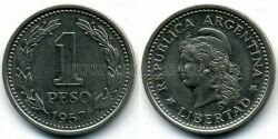 Монета Аргентина 1 песо 1957 г.