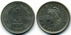 Монета Аргентина 1 песо 1959 г.