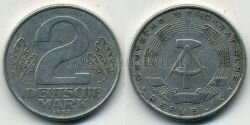 Монета ГДР 2 марки 1957 г. А