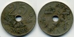 Монета Испания 25 сантимов 1927 г.