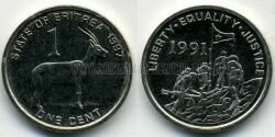 Монета Эритрея 1 цент 1987 г. 