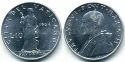 Монета Ватикан 10 лир 1964 г.