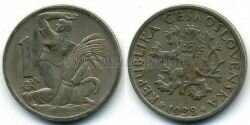 Монета Чехословакия 1 крона 1938 г.