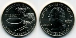 Монета США 25 центов 2009 г. " Американское Самоа". P