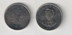 Монета Гаити 5 сентимос 1997 г.