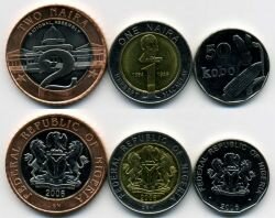 Нигерия набор 3 монеты 2006 г.