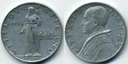 Монета Ватикан 10 лир 1953 г. 