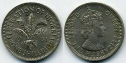 Монета Нигерия 1 шиллинг 1961 г. 