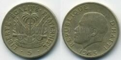 Монета Гаити 5 сентимос 1953 г. 