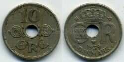 Монета Дания 10 эре 1939 г.