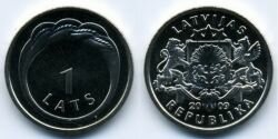 Монета Латвия 1 лат 2009 г. " Кольцо".