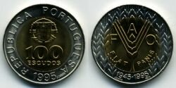 Монета Португалия 100 эскудо 1995 г. FAO