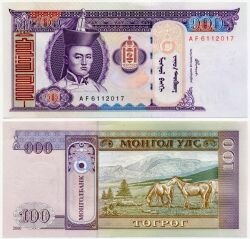 Банкнота ( бона ) Монголия 100 тугриков 2000 г.