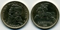 Монета Литва 5 лит 1936 г.