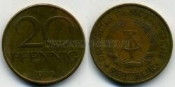 Монета ГДР 20 пфеннигов 1969 г.