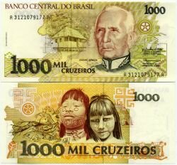 Банкнота ( бона ) Бразилия 1000 крузейро ND.