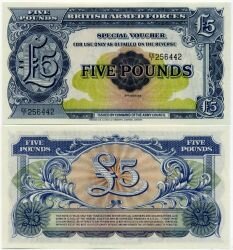 Банкнота ( бона ) Великобритания 5 фунтов 1956 г.
