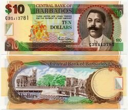 Банкнота ( бона ) Барбадос 10 долларов 2000 г.
