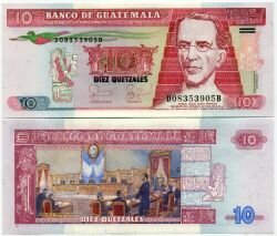Банкнота ( бона ) Гватемала 10 кетцалей 2006 г.