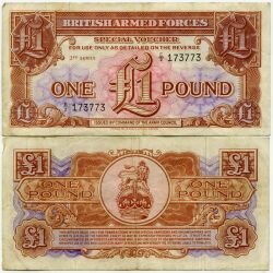Банкнота ( бона ) Великобритания 1 фунт ND.