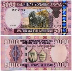 Банкнота ( бона ) Руанда 5000 франков 2004 г.