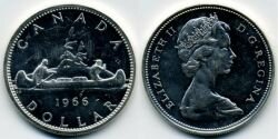 Монета Канада 1 доллар 1966 г.