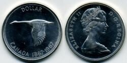 Монета Канада 1 доллар 1967 г."Столетие Конфедерации".