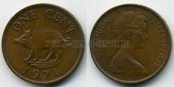 Монета Бермудские острова 1 цент 1971 г. 