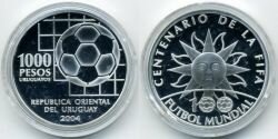 Монета Уругвай 1000 песо 2004 г.