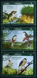 Куба 3 почтовые марки 1976 г. Птицы