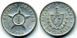 Монета Куба 1 сентаво 1966 г. 