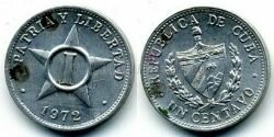 Монета Куба 1 сентаво 1972 г. 