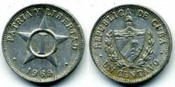 Монета Куба 1 сентаво 1969 г. 